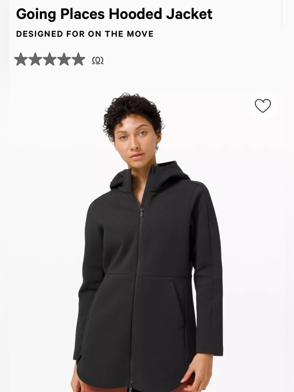 lululemon athletica Going Places Black Hooded Jacket Size 10